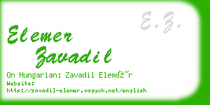 elemer zavadil business card